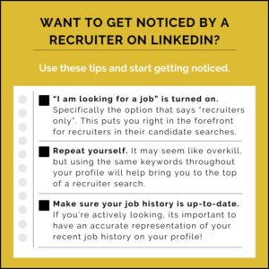 infographic: want to get noticed by a recruiter on linkedin